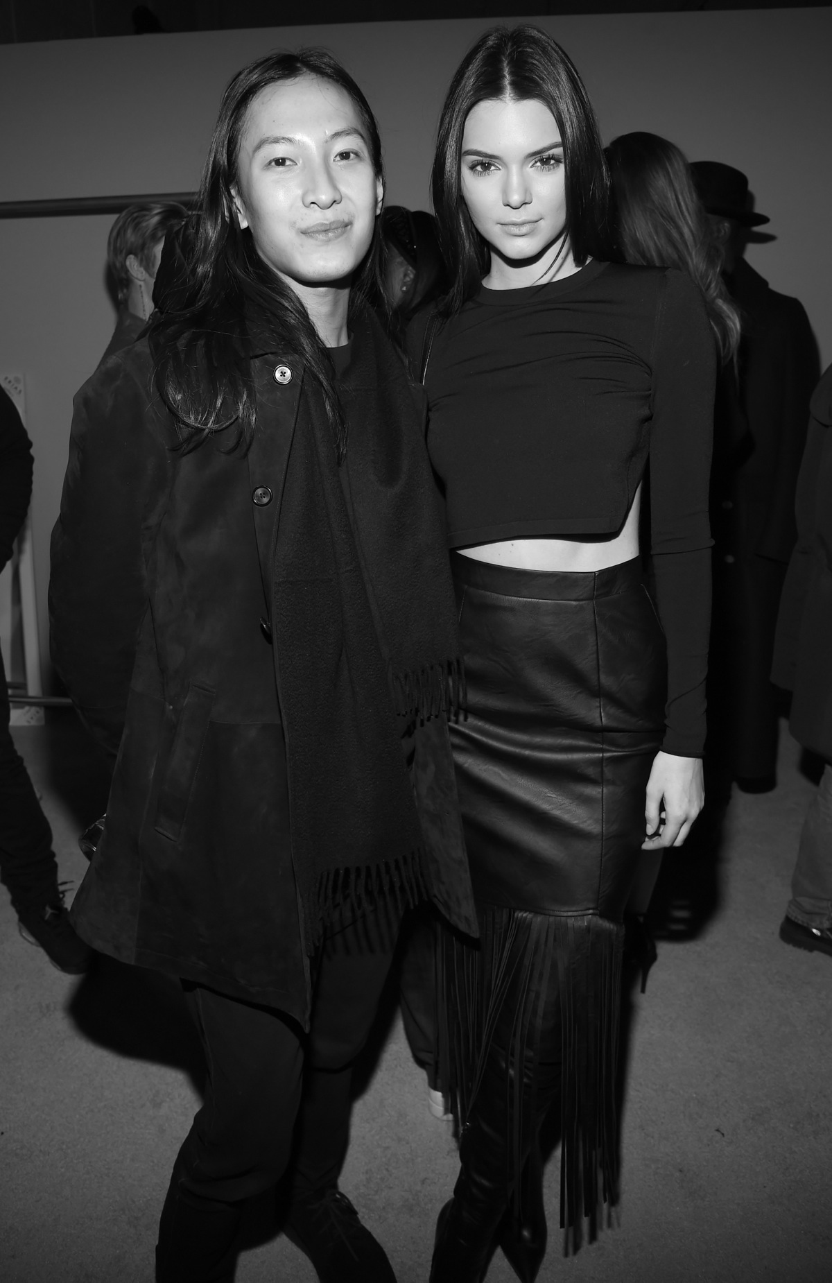 Alexander Wang and Kendall Jenner pose backstage at the adidas Originals x Kanye West YEEZY SEASON 1 fashion show